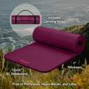 Retrospec Solana Extra Thick Yoga Mat 1” Non Slip Exercise Mat with Strap | 72"x24"x1", Fitness, Stretching, for Women & Men, Padded, Non Slip, Pilates, Training, Hot Yoga, Latex Free, Carrying Strap