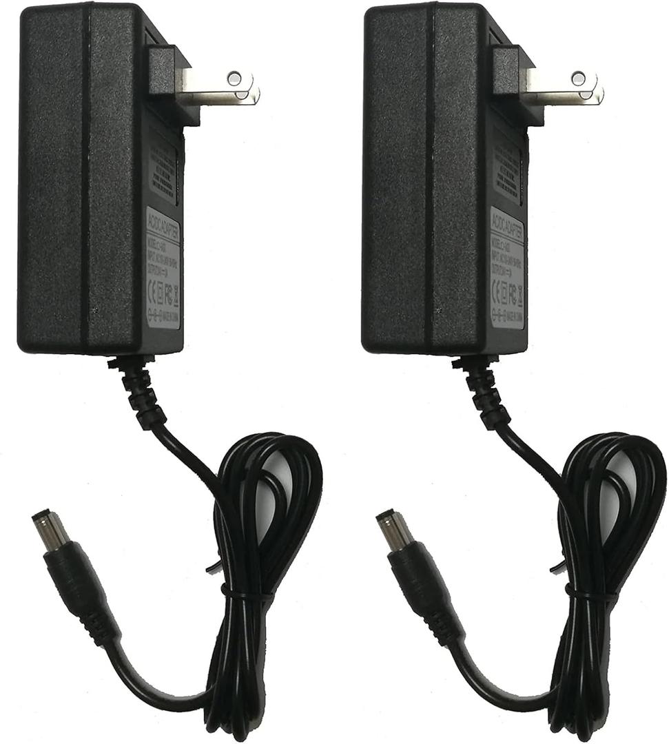 2 Pack 24V DC 2A 48W Power Supply Adapter,100-240V AC to 24Volt 2000Ma Converter Transformer with 5.5 x 2.5 mm Tip for 5050,3528 LED Strip 3D Printer CCTV Security System LCD Monitor.