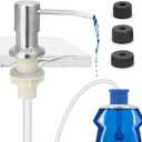 Built in Sink Soap Dispenser, Soap Dispenser for Kitchen Sink Stainless Soap Dispenser for Kitchen Sink with 47 Inches Extension Tube Kit, No Need to Frequent Refills for Kitchen Bathroom