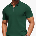 COOFANDY Mens Casual Quarter Zipper Knit Polo Shirts Short Sleeve Summer Beach Shirt Textured Jersey Tops, XL