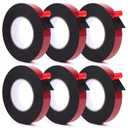 Strong Double Sided Tape Heavy Duty - 6 Pack 1 x 15 Flexible Double Sided Foam Tape for Automotive Use with Durable Adhesion, Applicable for Ceramic Tiles, Marble, Wood, Glass, Plastics, Metal