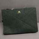 LOVEVOOK Laptop Tote Bag for Women with Large Cup Holder, 15.6 Inch PU Leather Work Bag Teacher Tote Bag, Waterproof Computer Bags Business Office Briefcase Handbag (Dark Green)