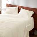 Bedsure Deep Pocket King Sheet Set - Fits Mattresses Up to 21 Inches Thick - 4 Piece GentleSoft Bed Sheets, Moisture Wicking, Soft & Cooling Bedsheet & Pillowcases, Easy & Secure Fit, Ivory