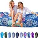 AlphaBeing Inflatable Lounger Beach Chair Accessories, Air Sofa Hammock Inflatable Couch for Camping Backyard Lakeside with Compression Sacks, Ideal Outdoor Gifts for Adults (Coral Navy)