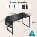 OLIXIS Computer Desk, 47 Inch Gaming Desks for Home Office Small Spaces