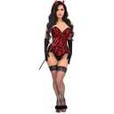Daisy Corsets Sexy Devil Halloween Costume Top Drawer Red and Black XL