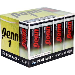 Penn Championship Tennis Balls - Extra Duty Felt Pressurized Tennis Balls 3 Count (Pack of 12)