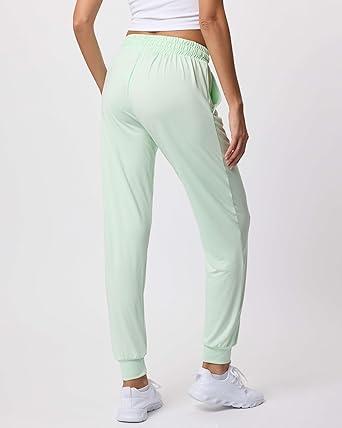 Real Essentials Women's Ultra-Soft Lounge Joggers Sweatpants Athletic Yoga Pants with Pockets Key Lime Green Large