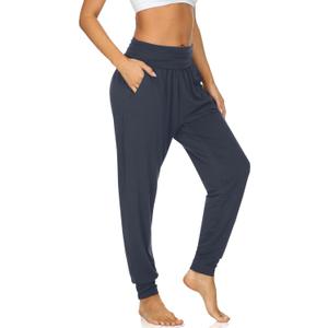 UEU Women's Cozy Yoga Joggers Pants Loose Workout Sweatpants Comfy Lounge Pants with Pockets (Large, Dark Gray)
