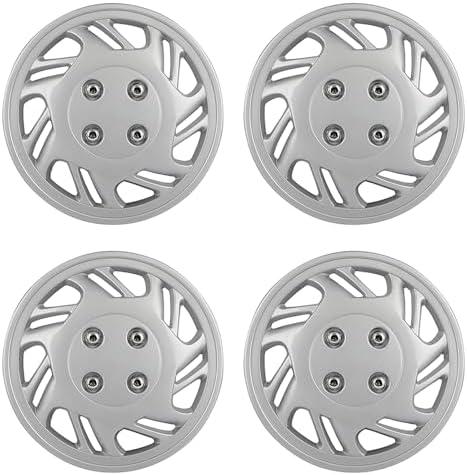 SCITOO 14" Silver Hubcaps, 4-Pack, Upgrades car, Truck, SUV Appearance, Durable & Sleek
