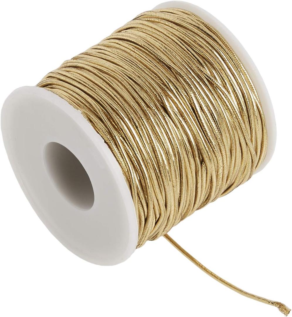 Morex Ribbon 1318/50-634 Stretch Cord Polyester Ribbon, 50 yd, Gold