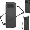 for Pixel 10/10 Pro Bumper Case Compatible with Pixelsnap & MagSafe, Metal Frameless Fast Heat Dissipation, 4 Corner Shockproof Protection Ultra slim Phone Cover Case for Pixel 10/10 Pro(Black)