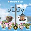 Double Shepherds Hooks for Outdoor, 76 Inch Heavy Duty Bird Feeder Pole with 5 Prongs Base, Adjustable Shepherds Hook for Bird Feeder, Garden, Weddings, Hanging Plant, 2 Pack