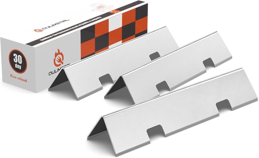 QuliMetal 15.3" Flavorizer Bars for Weber Spirit E210, E220, S210, S215, Spirit 200 & GS4 Spirit II E210, Spirit II E220 Gas Grills with Front Control, Stainless Flavorizer Bars for Weber 7635 67045