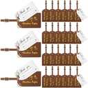 Sweetude 48Set Leather Luggage Tag Wedding Favor for Guest Bulk The Adventure Begin Luggage Tag with Name Card for Bridesmaid (Yellow Brown)