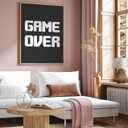 Poster Master Game Over Print - Gaming Poster - Geeky Art - Black & White Typography Design - Gamer Gift - Minimal Game Room, Man Cave or Boy's Bedroom Decor - 8x10 UNFRAMED Wall Art