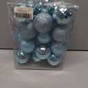 Emopeak 24Pcs Christmas Balls Ornaments for Xmas Christmas Tree - 4 Style Shatterproof Christmas Tree Decorations Hanging Ball for Holiday Wedding Party Decoration (Teal Blue, 2.4"/6.2CM)