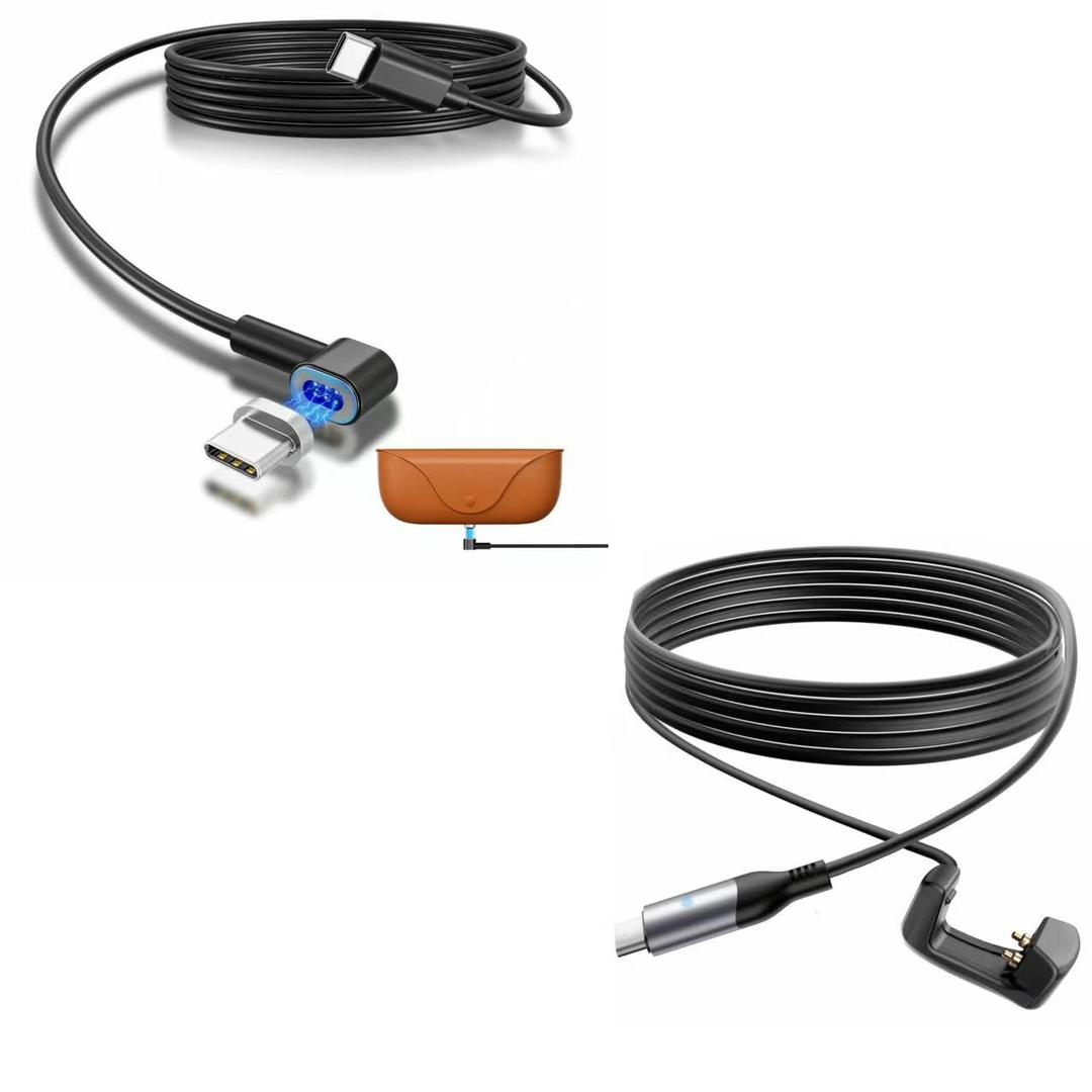 2-in-1 Magnetic & USB-C Charging Cable Set Compatible with Ray-Ban & Oakley Meta Smart Glasses  Includes 1.2M Magnetic Charger Cord & Always-On Short Cable with Bonus USB-C Cord, Works with Meta Gen2