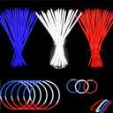 150 Pack Glow Sticks Bulk Glow Bracelet and Necklaces with 150PCS Connectors 8" Glowsticks Light Up Neon Party Favors for July 4th Halloween Wedding Birthday Hawii Carnival(RedBlueWhite)