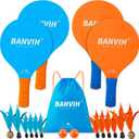 Banvih Badminton Set 4 Rackets, Paddle Ball Outdoor Games for Kids Teens Adults and Family, Sports Beach Toys - for Yard, Lawn, Camping Games Essentials