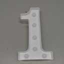 Pooqla Decorative Led Light Up Number Letters, White Plastic Marquee Number Lights Sign Party Wedding Decor Battery Operated Number (1) (8.86 in)