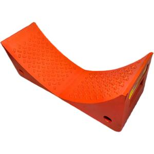 Heavy Duty Orange PU Wheel Chocks with Reflective Strips - 2-Piece M(10.8x7.75x7.5 Inch),All-Weather, Non-Slip & Portable Parking Security for Truck, RV, Trailer (2, M)