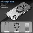 Magnetic Case for Samsung Galaxy S25 Edge, MagSafe Compatible, Clear Shockproof Protective Case with Ring Stand, Lightweight Electroplated Phone Case for Samsung S25 Edge, Black