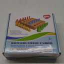 BOHS Montessori Knobbed Cylinders Blocks - 6 Pegs / 6.7 Inches - Colorful Wooden Early Home School Toys - 4 pcs Set