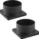 2 Pack Black Cast Aluminum Pier Base Adapter for 3" Diameter Stub Post, Outdoor Deck Porch Patio Accessory Mount