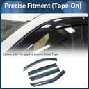 Window Deflectors Side Tape-On for Toyota RAV4 2019-2024 Black Rain Guards