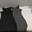Chongbaijia 3 Pack Summer Dresses for Women 2025 Tank Top Dress Scoop Neck Sleeveless Sundress Basic Bodycon Mini Dress white black and gray S