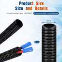Sasylvia 2 Inch x 20 ft Split Wire Loom Tubing Protector Plastic Electric Wire Covers Flexible Conduit Hose Protector Automotive Cable Insulation Sleeves