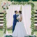 Artificial Eucalyptus Garland with Morning Glory Flowers, 2 Pack Faux Eucalyptus Leaves Greenery Garland Hanging Vines for Wedding Party Backdrop Mantle Table Arch Wall Decor, 6 FT Indoor Outdoor
