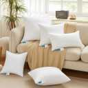 Oubonun 22 x 22 Throw Pillow Inserts - Soft, Plush & Decorative Down Alternative Pillows for Couch Sofa Bed, Machine Washable - White, Pack of 2