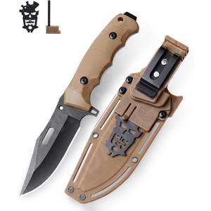 5-inch Fixed Blade Knife with SheathD2 stainless steel blade, G10 handle,Outdoor Camping knives