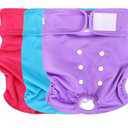 wegreeco Washable Reusable Premium Female Dog Diapers, Small Medium Large Size, Pack of 3,Dog Doggie Puppy & Doggy Diapers Female,Period Panties in Heat (Small)