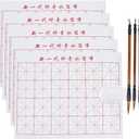 PH PandaHall 14pcs No Ink Chinese Calligraphy Set Chinese Calligraphy for Beginners Professionals Grid Water Writing Magic Cloth 3pcs Traditional New Year Calligraphy Brushes and Water Dish 13x17inch