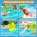 Handwell Toddler Water Table, Auto Water-Absorbing 3-Tier Kids Water and Sand Activity Table with Umbrella & 20PCS Water Toy Accessories, Outdoor Water Play Toys Sensory Playset Summer Gift for Age 3+