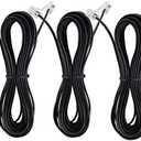 Telephone landline Extension Cord Cable Cord with Standard RJ-11 6P4C Plug (10Ft-3Pack, Black)