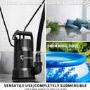 LANCHEZ 1.6HP 6000GPH Sump Pump, High Flow Submersible Water Pump with Float Switch, Automatic Transfer Water Pump for Swimming Pool Basement Flooded Pit Sewage Sink Tub, Black