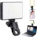 120 LED Phone Light, Selfie Light for iPhone, 5000Mah Rechargeable Clip Video Light for Phone, Camera, Laptop, iPad, Adjusted 3 Lights Modes for Selfie, Video Conference, TikTok, Vlog (Black)