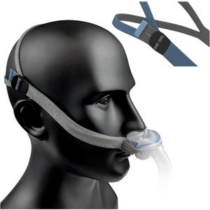 Airfit P10 / N30 Headgear Strap Upgraded Replacement Straps Fully Adjustable Design Quickfit Elastic - Fit for Resmed P10 / N30 Nasal Pillow System - Blue//Grey (2-Pack)