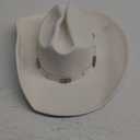 Cowboy Hat for Women and Men with Shapeable Wide Brim - Felt Cattleman Western Hats for Cowboys and Cowgirls (Medium-Large, Ivory White)