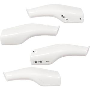 FOAN Steering Lever Cover, Carbon Fiber Car Gear Shift Lever Covers Compatible with Tesla Model 3/Y, Full Protection Gear Shift Cover Accessories, 4PCs, White