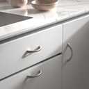 Goldenwarm Curved Cabinet Handles Solid Zinc Alloy Hardware for Dresser Brushed Nickel Drawer Pulls 5 Inch Hole Center, 25 Pack