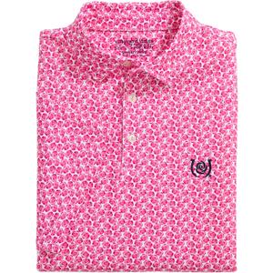 Vineyard Vines Men's Kentucky Derby Printed Sankaty Polo (Large, Rose Bahama Breeze)
