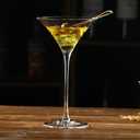 Hand Blown Crystal Martini Glasses, Long Stem Cocktail Glass, 4.8 oz, Set of 4, Clear