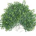 mizii 36pcs Italian Ruscus Artificial Greenery Stems Silk Green Leaves 20in Fake Spray Plants Stem Garland Greenery Decoration for Centerpieces Wedding Arch Flower Bouquet Table Room Wall Decor (36)