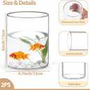 TBWIND 2Pcs Glass Cylinder Vases for Centerpieces, 6" x 4.7" Wide Mouth Flower Vase Hurricane Glass Candle Holders, Clear Vases Bulk with 2 Floral Tapes for Floating Candles Wedding Party Home Decor