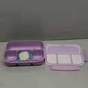 Bento Box Adult Lunch Box, Lunch Containers for Kids Girls Boys with 4 Compartments, Lunchable Food Container with Utensils, Sauce Jar, Muffin Liners, 40 Oz/5 Cup, Microwave Safe, Lavender (1200ML)